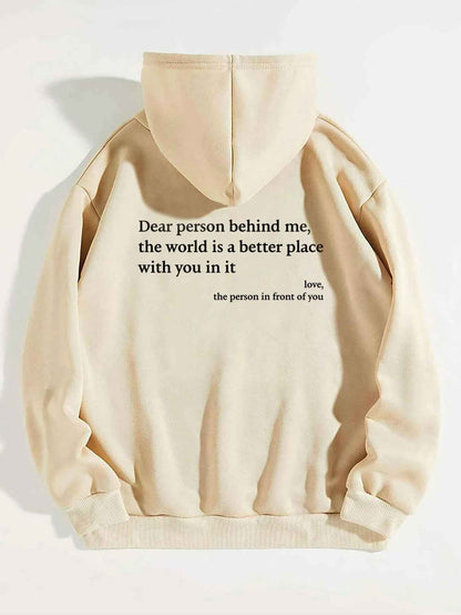Sweat à capuche unisexe tendance avec citation imprimées