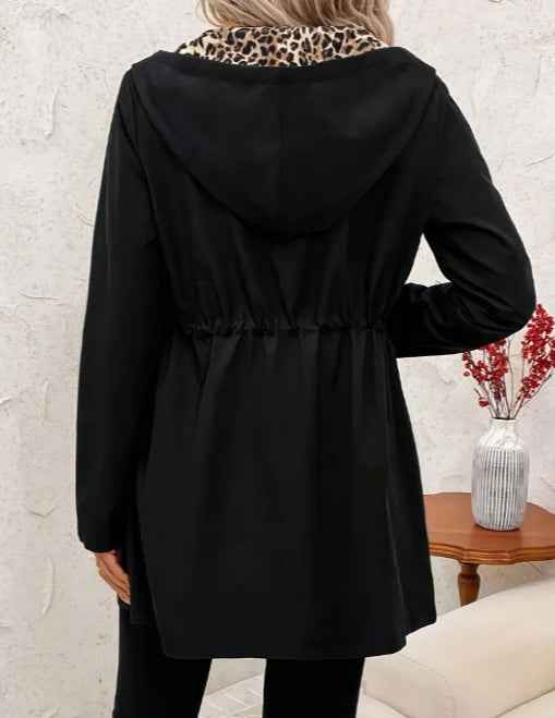 Veste à capuche réversible à fermeture éclair