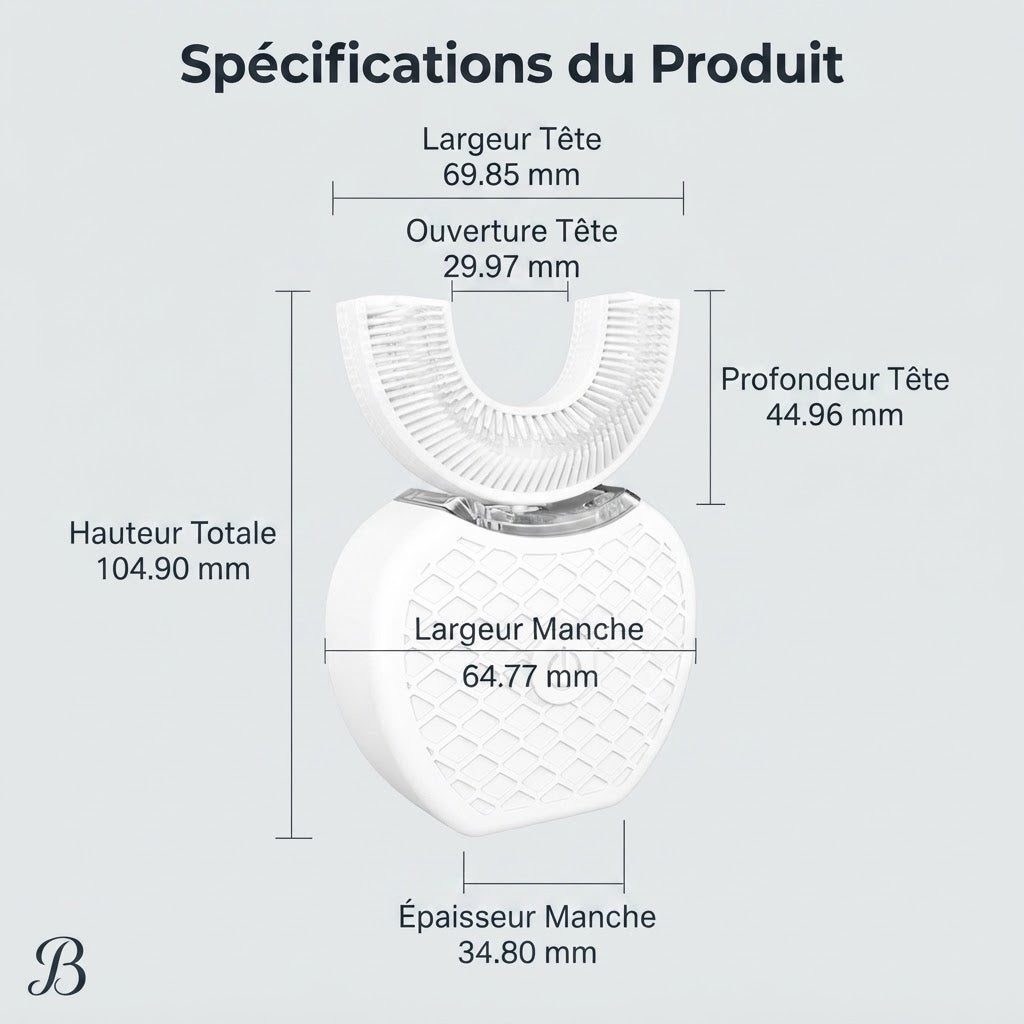 Brosse à dents électrique U-Brush 360° – Blancheur & Soin Intelligent