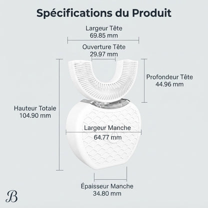 Brosse à dents électrique U-Brush 360° – Blancheur & Soin Intelligent