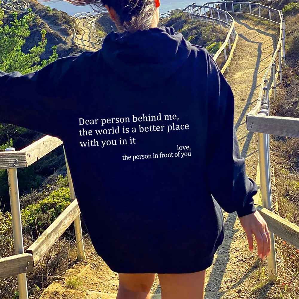 Sweat à capuche unisexe tendance avec citation imprimées