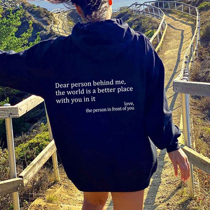 Sweat à capuche unisexe tendance avec citation imprimées