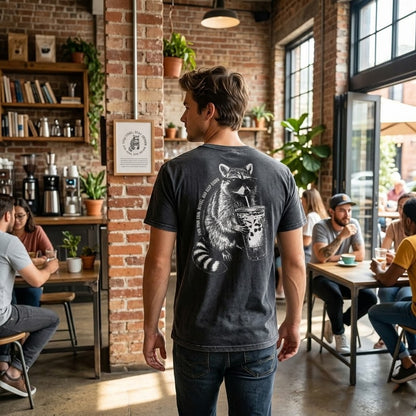 T-shirt Délave jean -raton laveur-