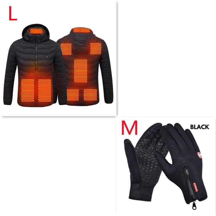 Veste d'hiver chauffante USB en coton électrique pour hommes , vêtement thermique