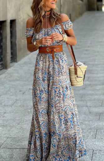 Robe à fleurs à col en V  pour femmes