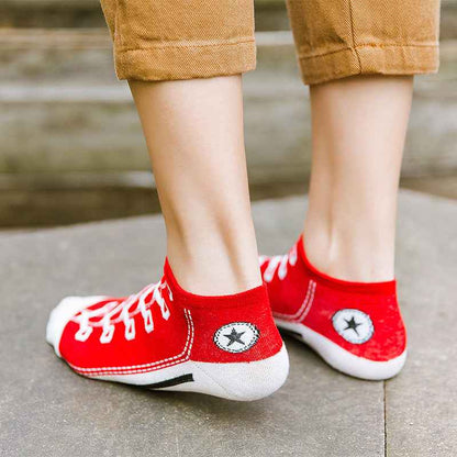 Chaussettes sneakers respirantes en coton peigné