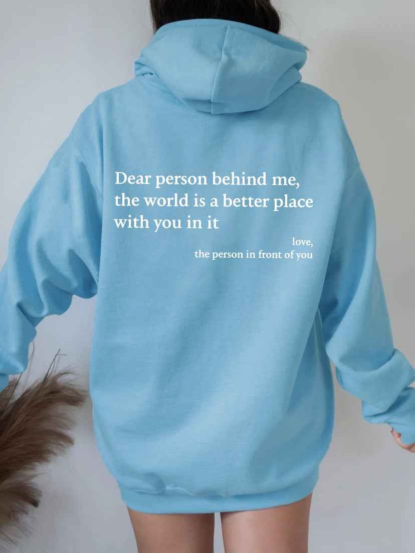 Sweat à capuche unisexe tendance avec citation imprimées