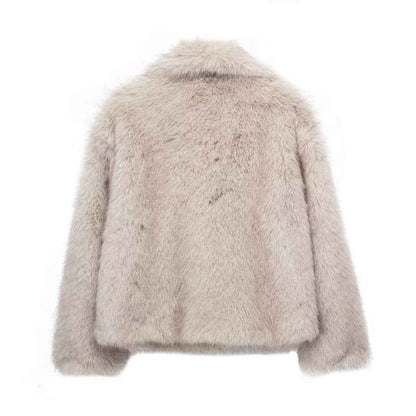 Veste d'hiver en peluche , décontracté à manches longues pour femmes