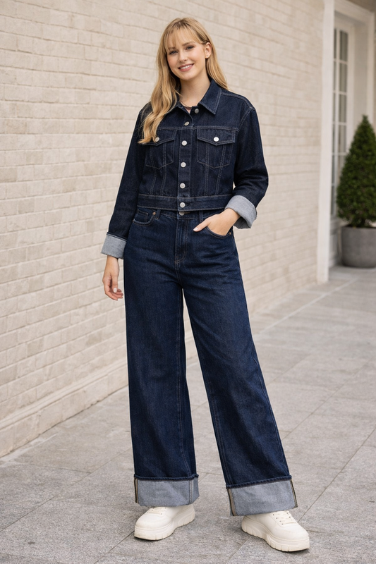 Ensemble Femme Veste et Pantalon en Denim