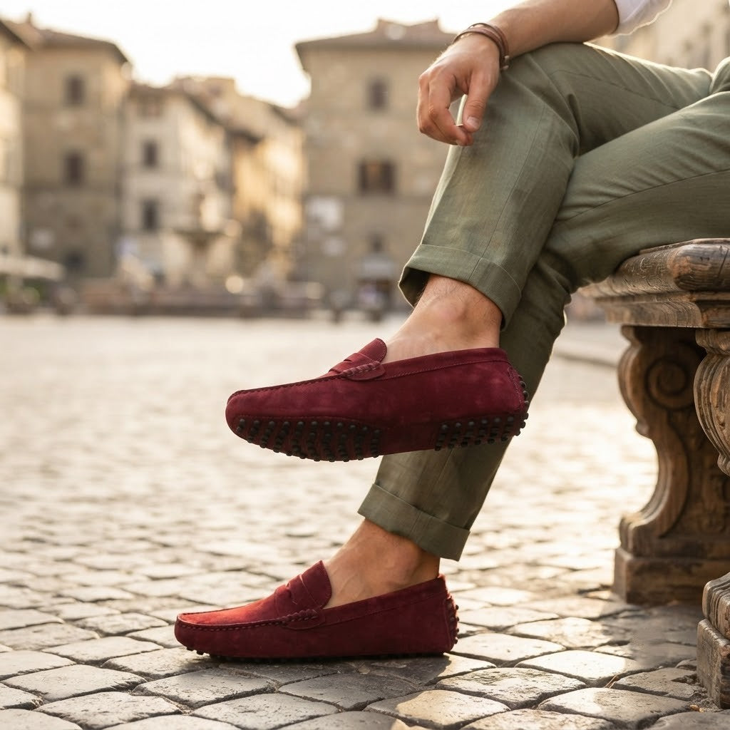 Mocassins Décontractés en Cuir Véritable pour Hommes