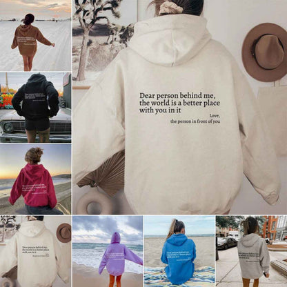 Sweat à capuche unisexe tendance avec citation imprimées