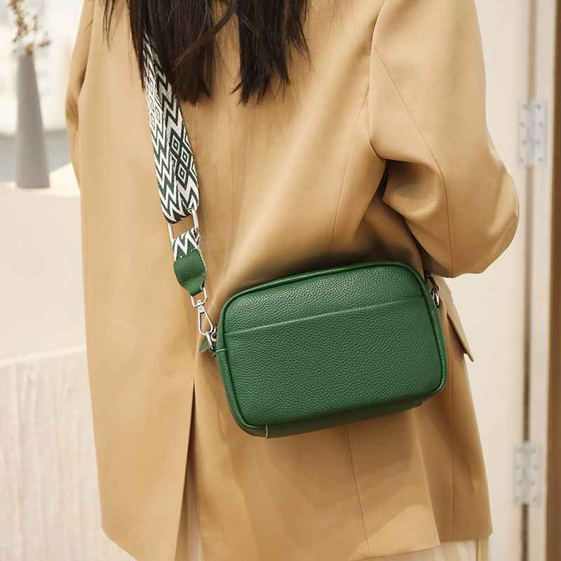 Sac Bandoulière Femme à Large Sangle – Petit Sac Carré Chic à Motif Losanges