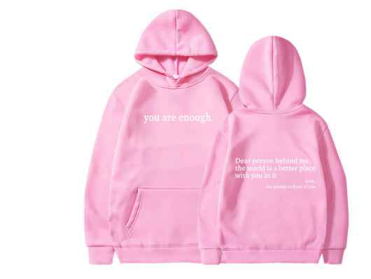 Sweat à capuche unisexe tendance avec citation imprimées