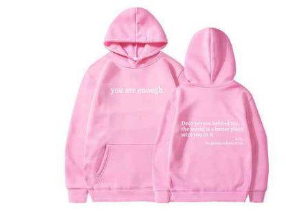 Sweat à capuche unisexe tendance avec citation imprimées