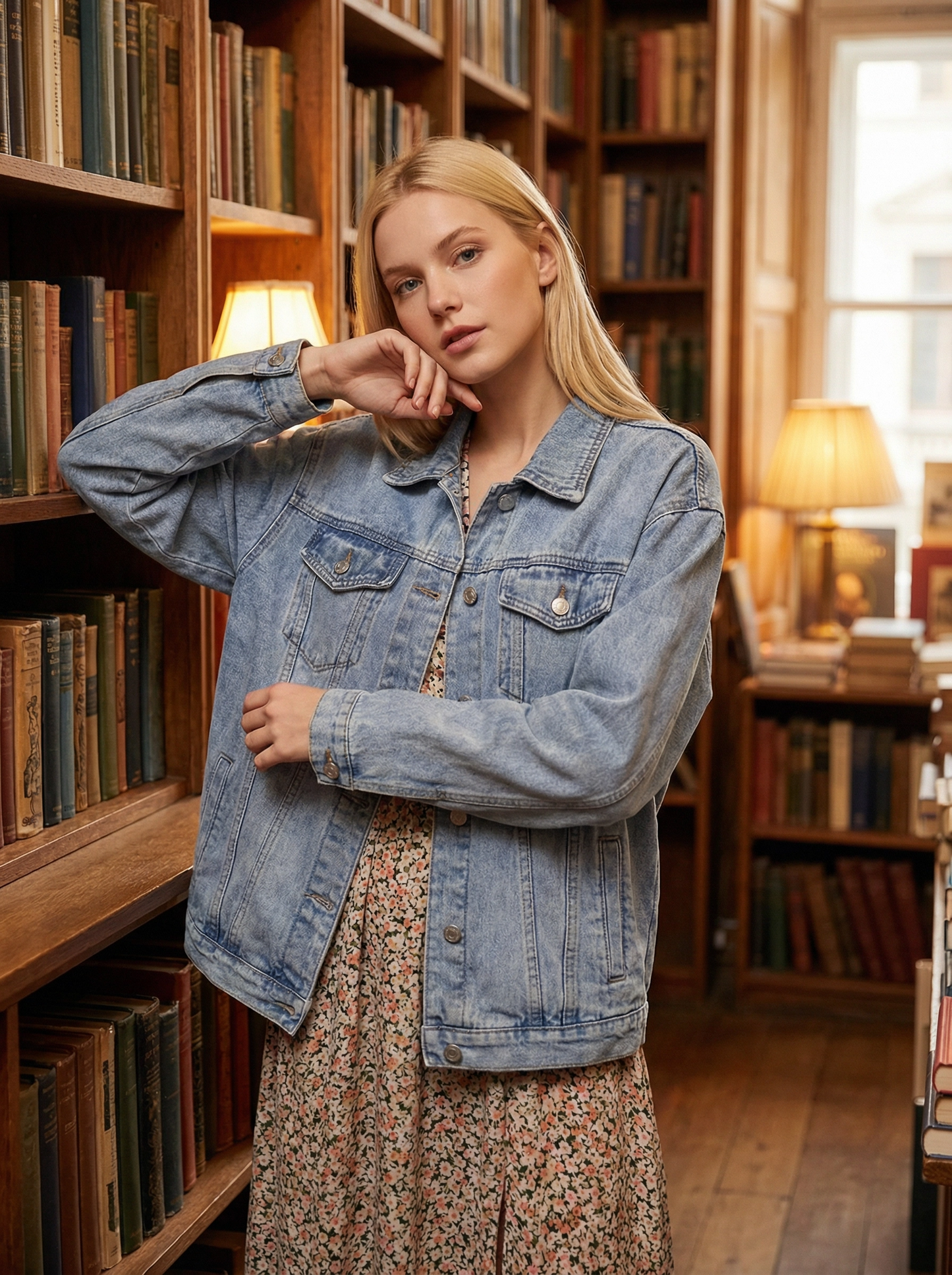 Veste en jean de couleur Bleu pour femme