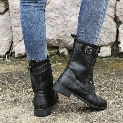 Bottes mi - hautes à lacets pour femmes - Oyso - ma