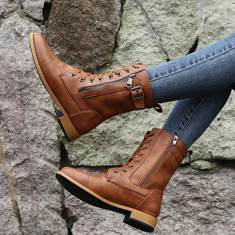 Bottes mi - hautes à lacets pour femmes - Oyso - ma
