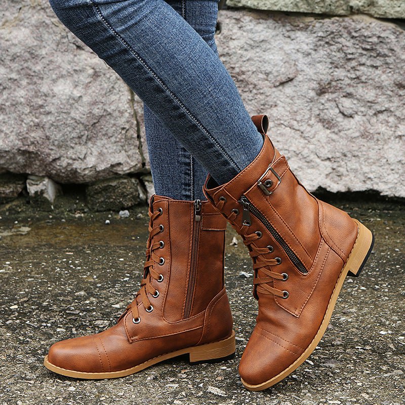 Bottes mi - hautes à lacets pour femmes - Oyso - ma