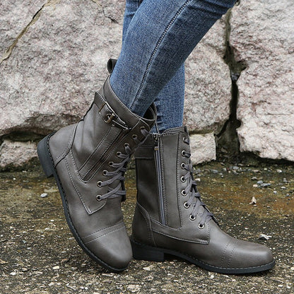 Bottes mi - hautes à lacets pour femmes - Oyso - ma