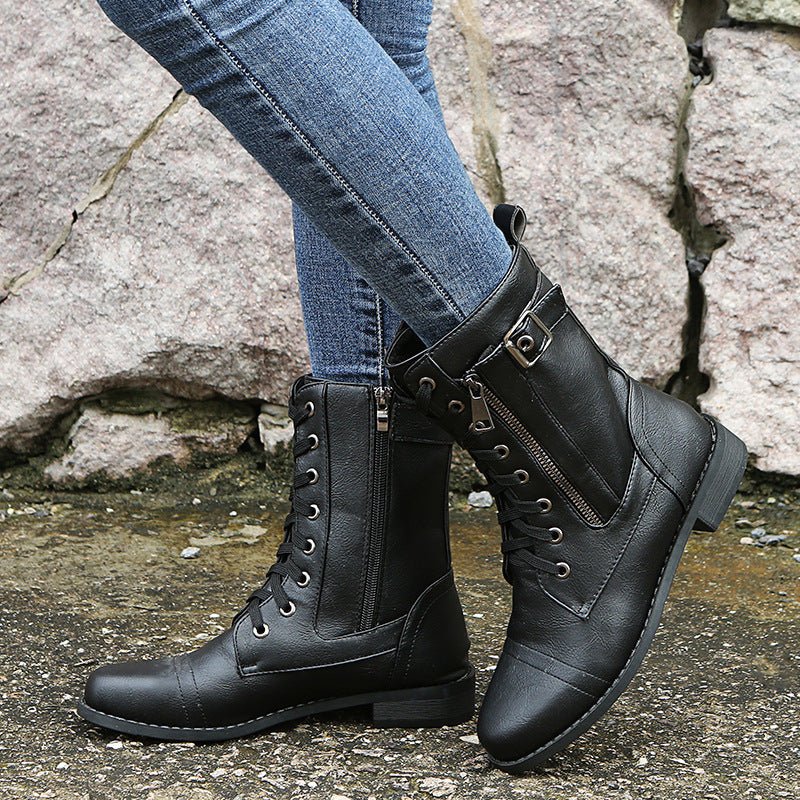 Bottes mi - hautes à lacets pour femmes - Oyso - ma