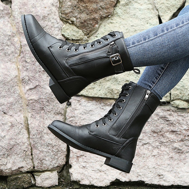Bottes mi - hautes à lacets pour femmes - Oyso - ma
