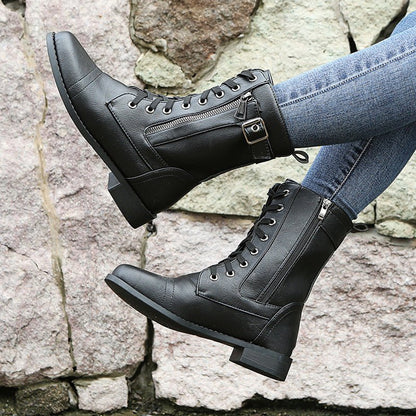 Bottes mi - hautes à lacets pour femmes - Oyso - ma