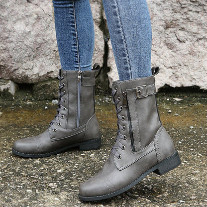 Bottes mi - hautes à lacets pour femmes - Oyso - ma