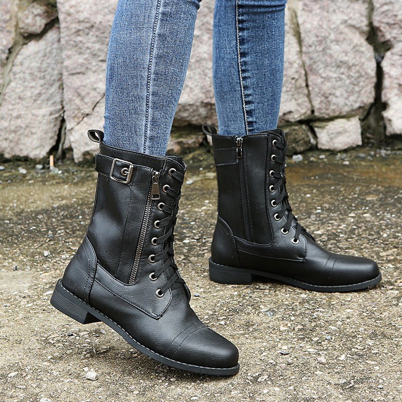 Bottes mi - hautes à lacets pour femmes - Oyso - ma