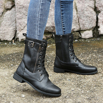 Bottes mi - hautes à lacets pour femmes - Oyso - ma