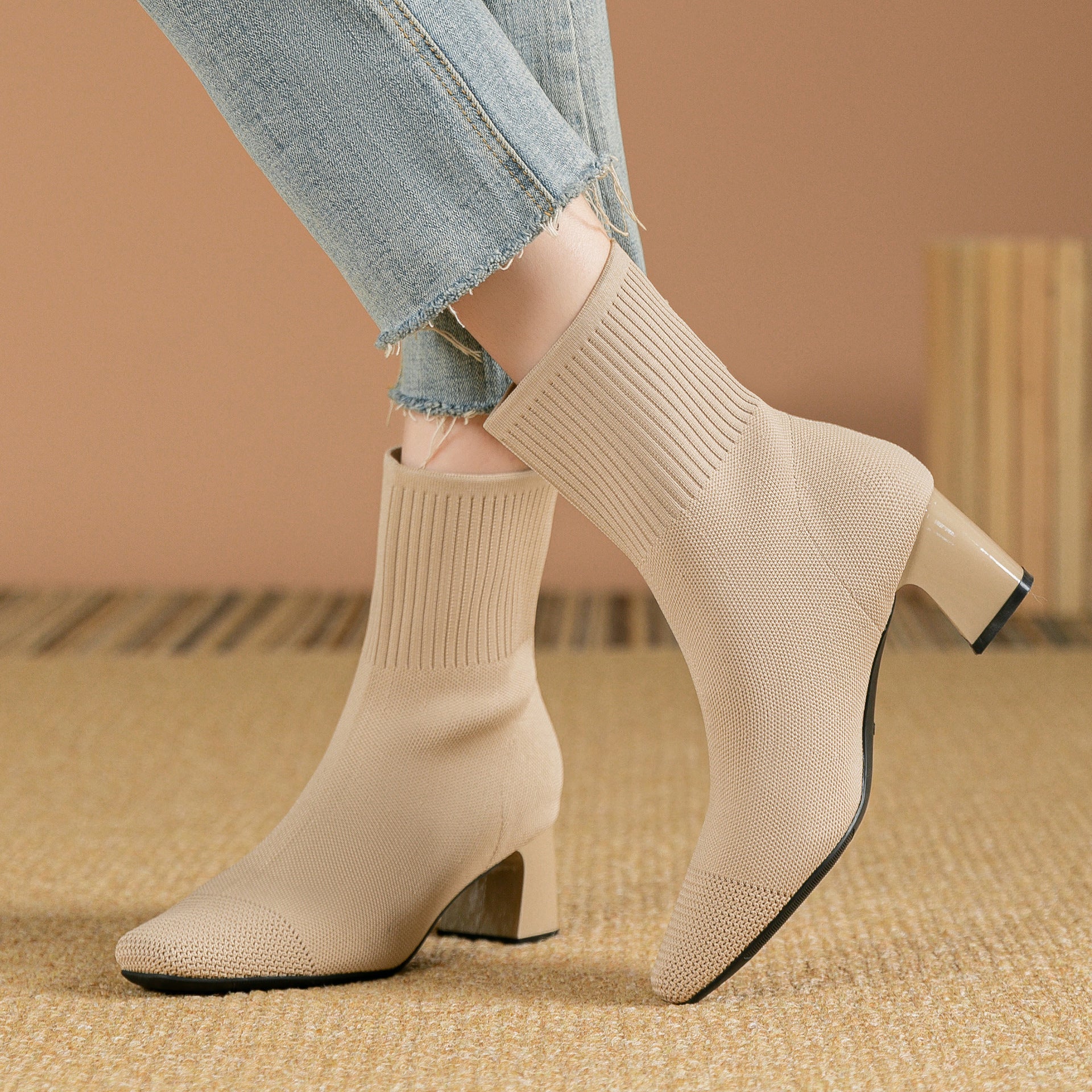 Bottines tricotées talon chunky - Oyso - ma