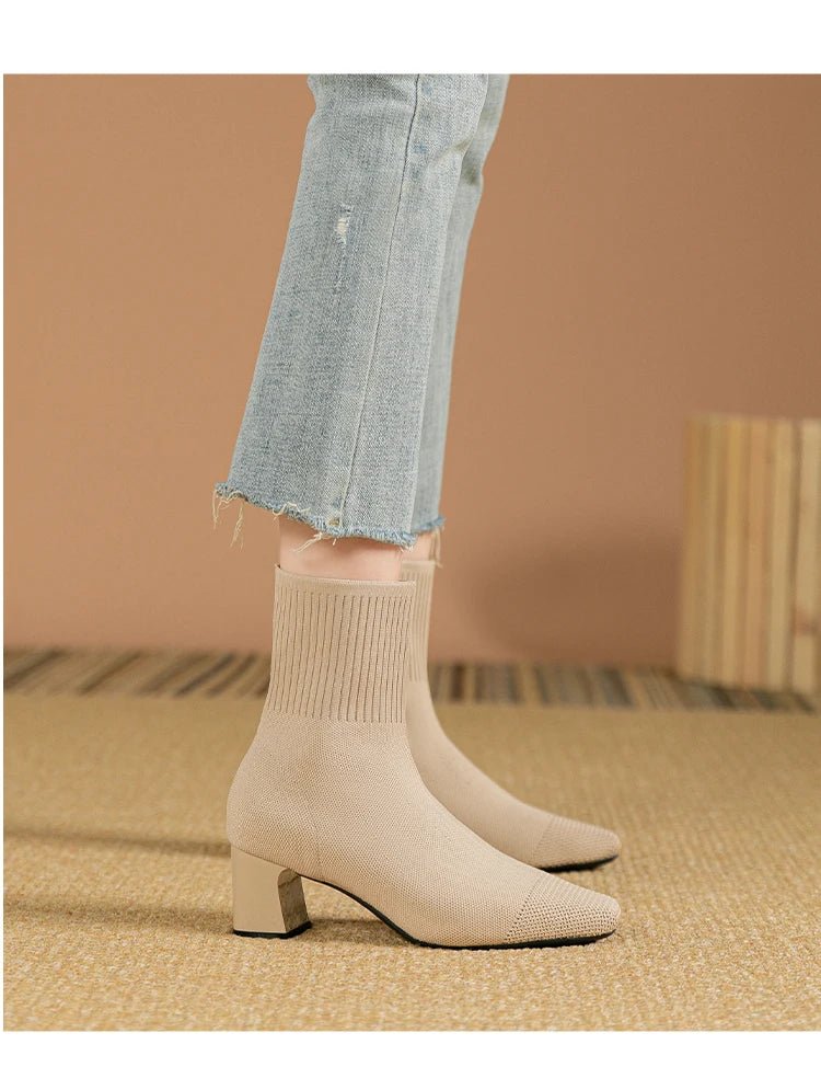 Bottines tricotées talon chunky - Oyso - ma