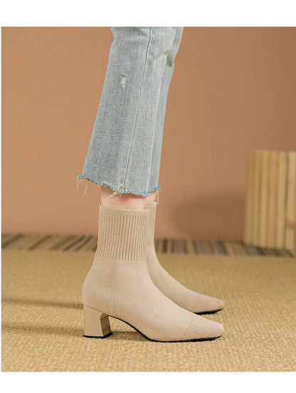 Bottines tricotées talon chunky - Oyso - ma