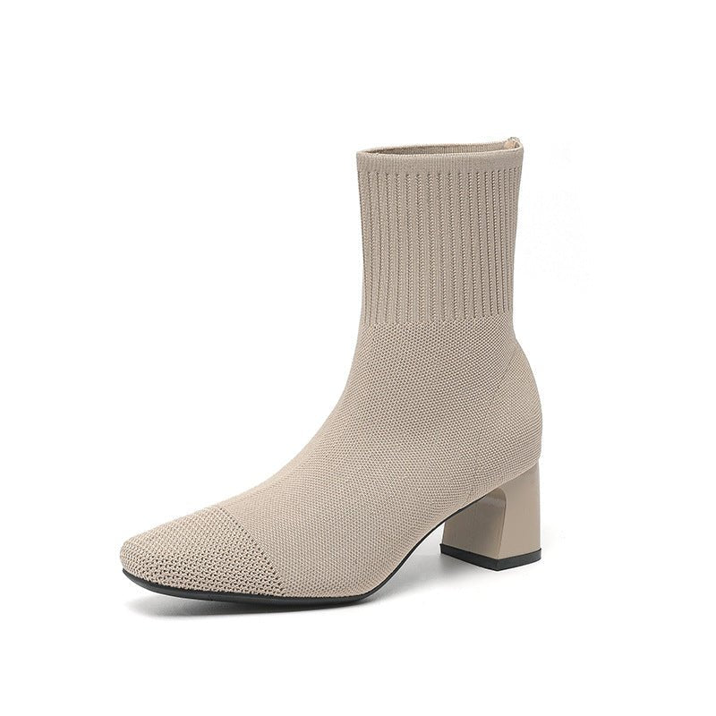Bottines tricotées talon chunky - Oyso - ma