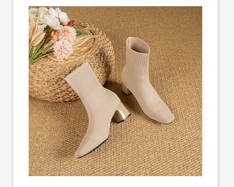 Bottines tricotées talon chunky - Oyso - ma