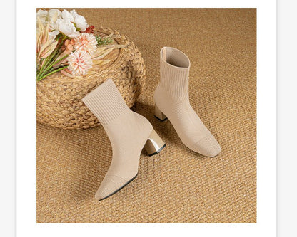 Bottines tricotées talon chunky - Oyso - ma