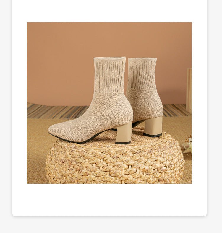 Bottines tricotées talon chunky - Oyso - ma