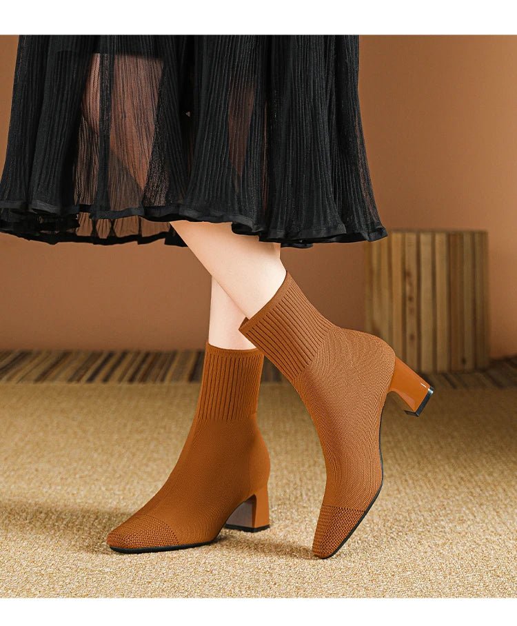 Bottines tricotées talon chunky - Oyso - ma