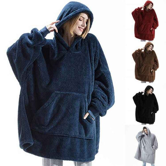 Sweat à capuche avec grande poche, pull confortable et ample