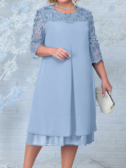 Embroidered Patchwork Midi Dress