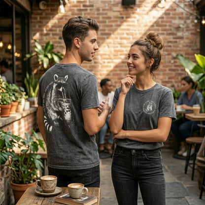 T-shirt Délave jean -raton laveur-