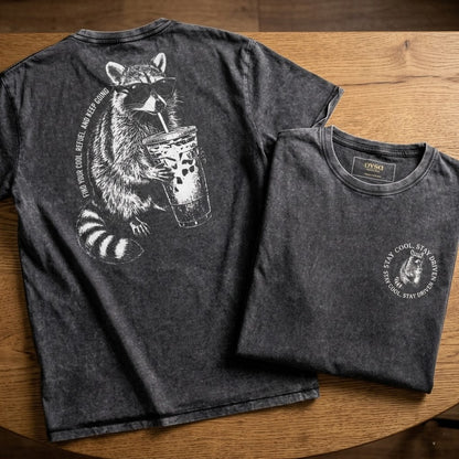 T-shirt Délave jean -raton laveur-