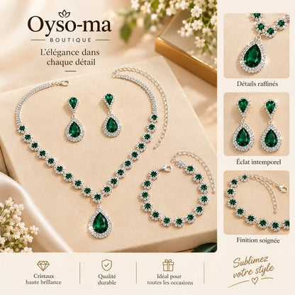 Ensemble Bijoux de trois pièces Collier assorti Boucles d'oreilles Bracelet