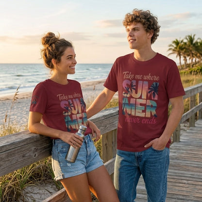 T-shirt col côtelé écologique unisexe