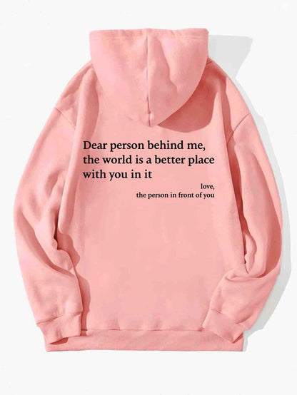 Sweat à capuche unisexe tendance avec citation imprimées