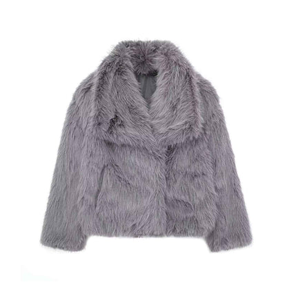 Veste d'hiver en peluche , décontracté à manches longues pour femmes