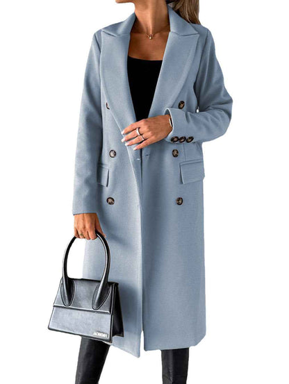 Manteau long à double boutonnage , coupe élégante