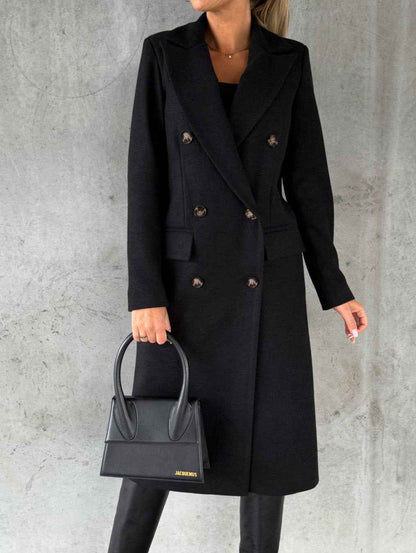 Manteau long à double boutonnage , coupe élégante