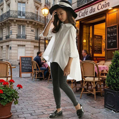 Chemise à la mode queues d'hirondelle pour grandes filles - Oyso - ma