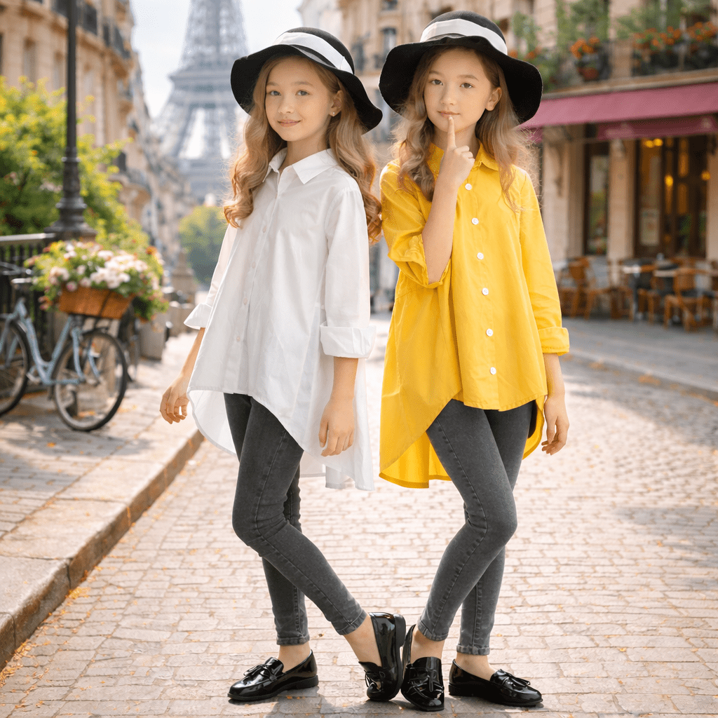 Chemise à la mode queues d'hirondelle pour grandes filles - Oyso - ma