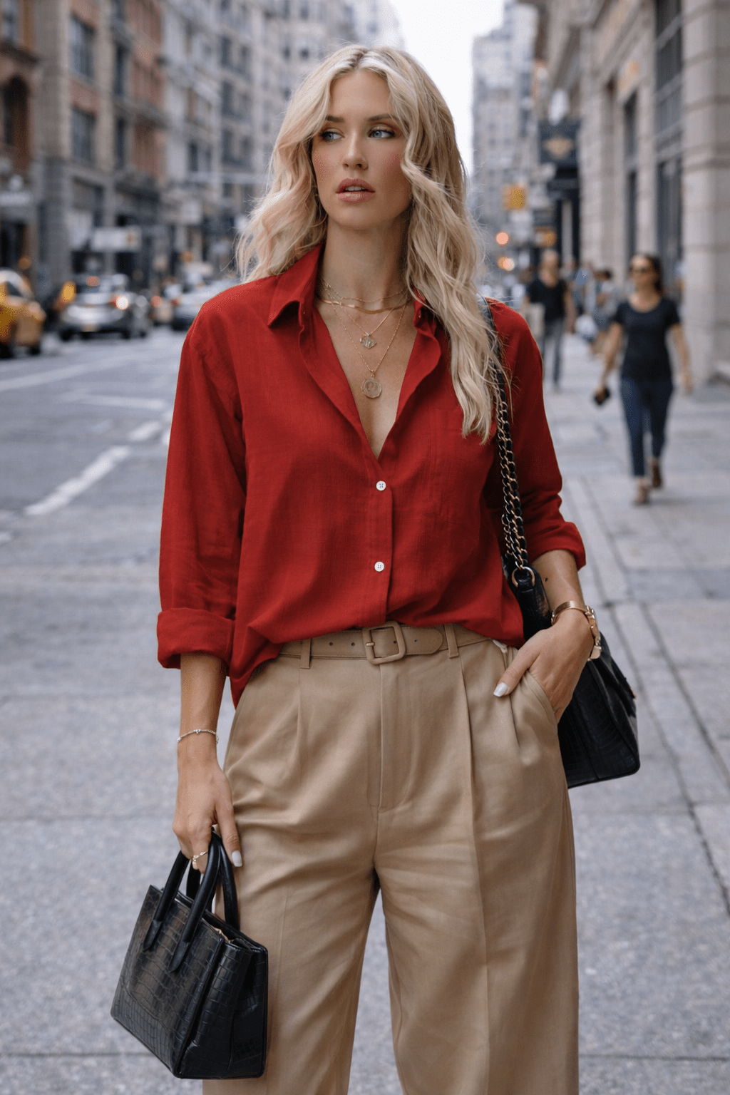 Chemise en coton et lin à manches longues pour femmes - Oyso - ma